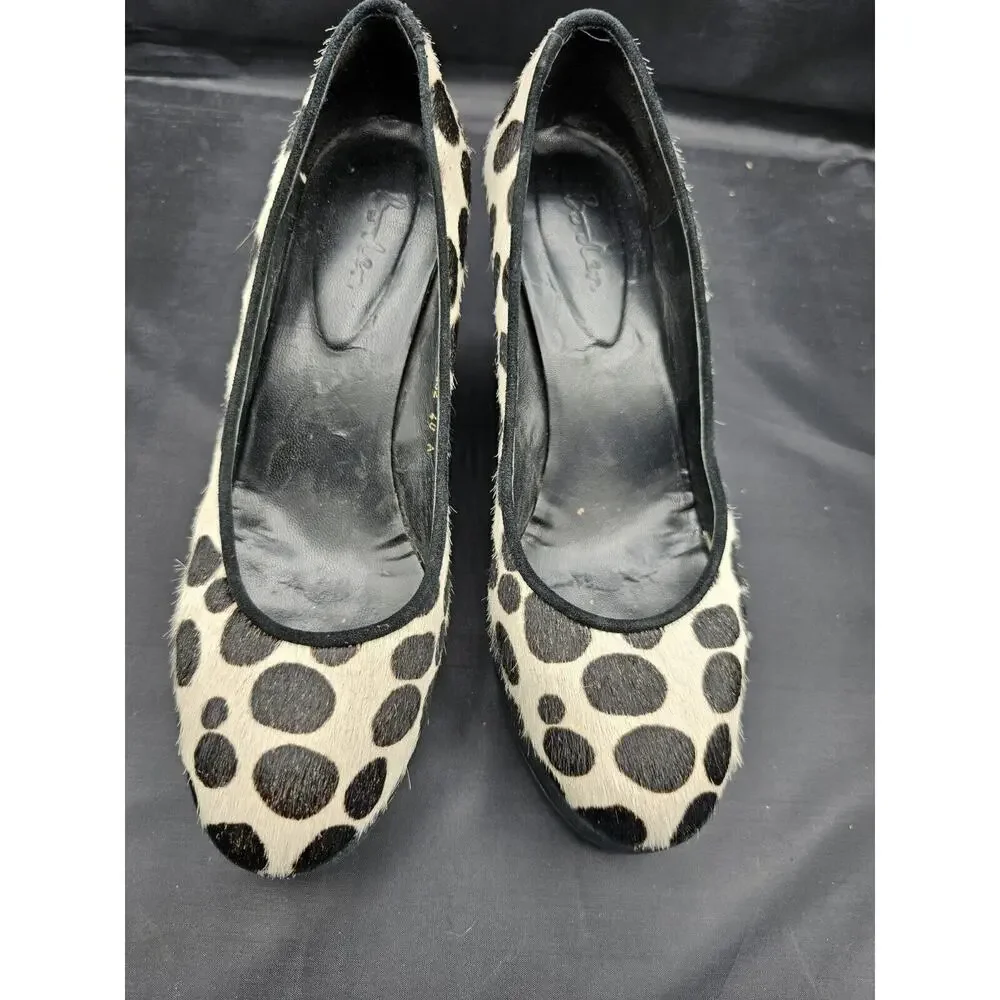 Boden CALF HAIR SPOTTED COW PRINT PLATFORM WEDGE HEELS EU 40 US 9‎ 9.5